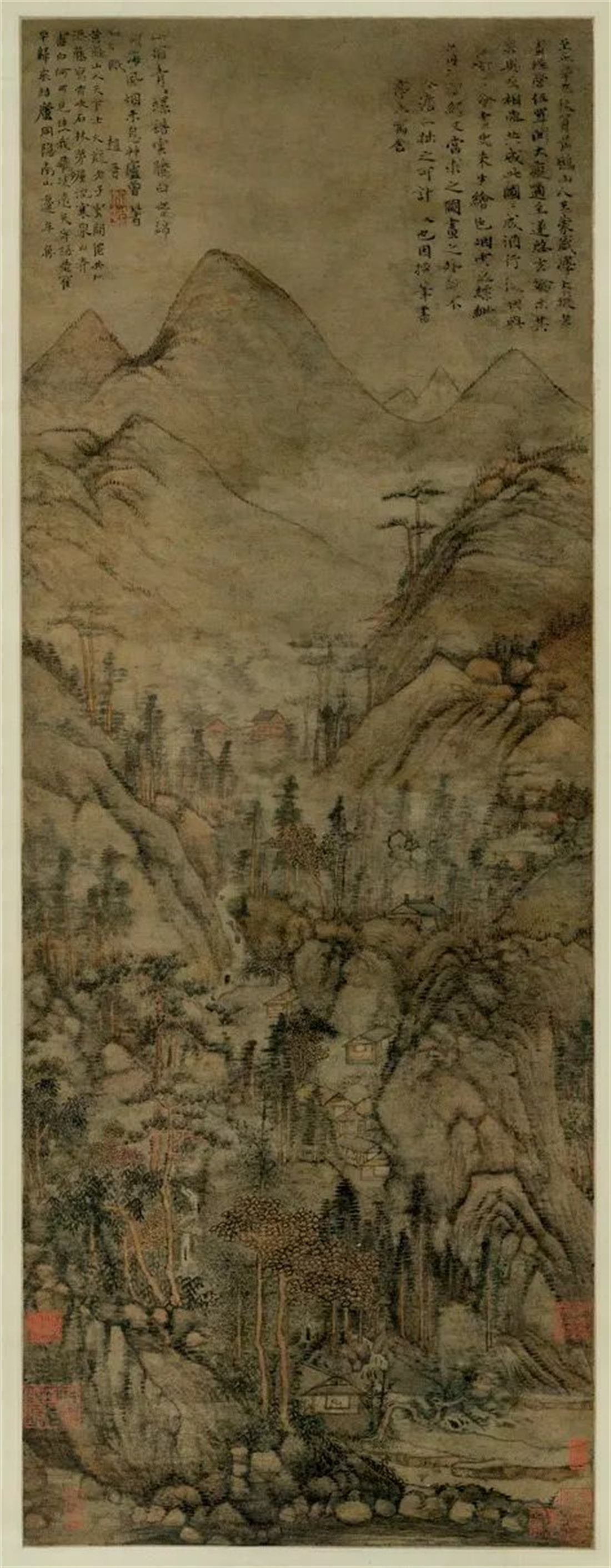 元代黃公望、王蒙合作《山水圖》軸.jpg